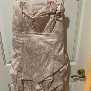 semi formal peach/cream dress